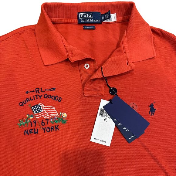 Polo Ralph Lauren Classic Fit Flag Mesh Short-sleeve Polo Shirt, Mens X-L, NWT - Picture 2 of 6